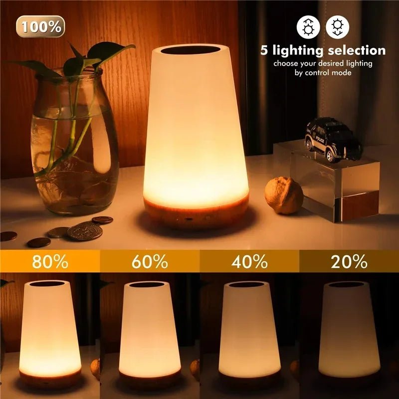 13 Color Changing Night Light RGB Remote Control Touch Dimmable Lamp Portable Table Bedside Lamps USB Rechargeable Night Lamp - Figgostyle