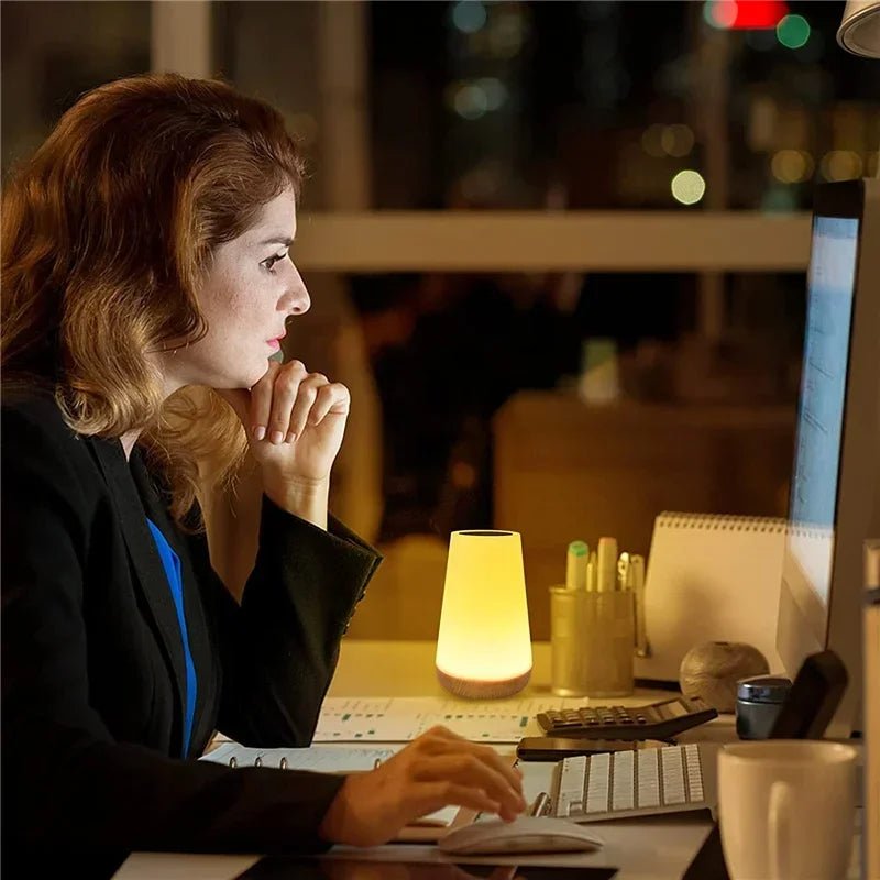 13 Color Changing Night Light RGB Remote Control Touch Dimmable Lamp Portable Table Bedside Lamps USB Rechargeable Night Lamp - Figgostyle