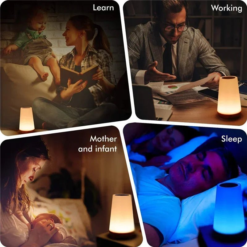 13 Color Changing Night Light RGB Remote Control Touch Dimmable Lamp Portable Table Bedside Lamps USB Rechargeable Night Lamp - Figgostyle