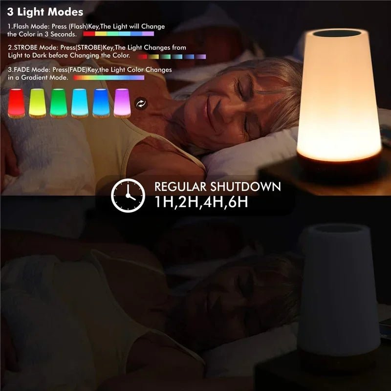 13 Color Changing Night Light RGB Remote Control Touch Dimmable Lamp Portable Table Bedside Lamps USB Rechargeable Night Lamp - Figgostyle