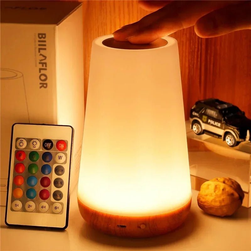 13 Color Changing Night Light RGB Remote Control Touch Dimmable Lamp Portable Table Bedside Lamps USB Rechargeable Night Lamp - Figgostyle