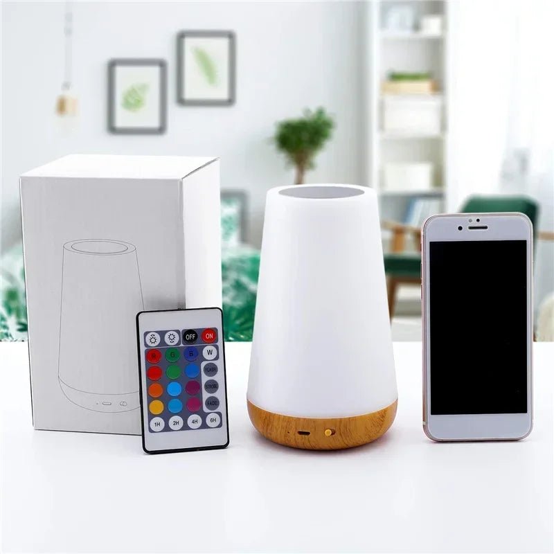 13 Color Changing Night Light RGB Remote Control Touch Dimmable Lamp Portable Table Bedside Lamps USB Rechargeable Night Lamp - Figgostyle