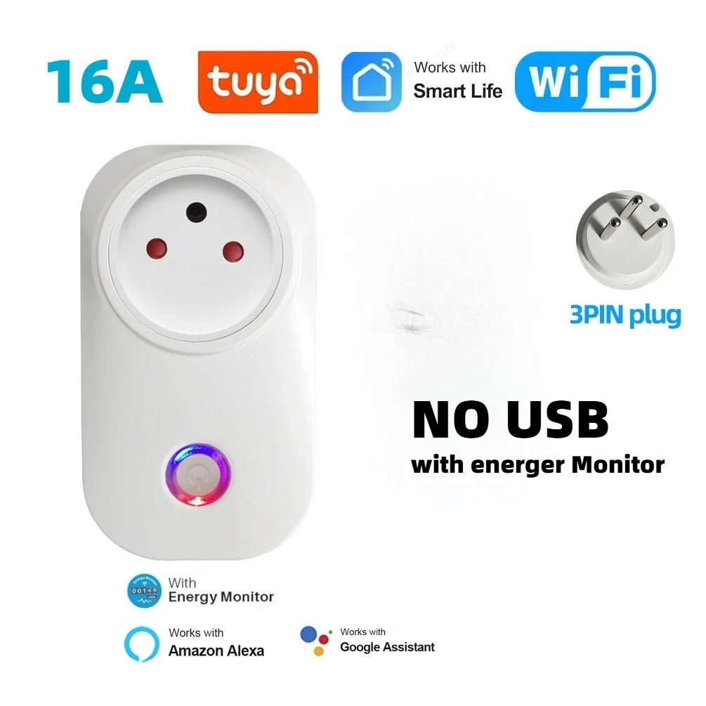 16A Israel Smart Plug WIFI Socket Bluetooth USB ISR IL Outlet - Voice Timer Remote - Tuya/Alexa/IFTTT/ Life Home Automatio - Figgostyle