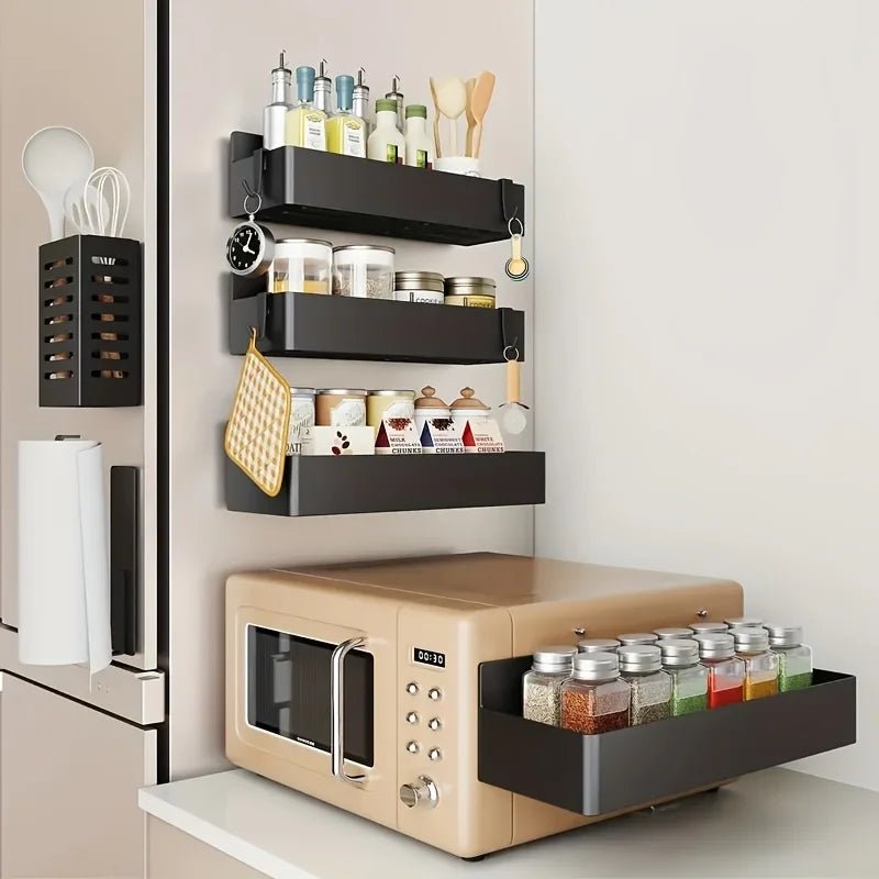 2pcs Storage Magnetic Basket For Fridge Multifunctional Kitchen Storage Rack Saving Space Storage Basket For Refrigerator Fridge - Figgostyle