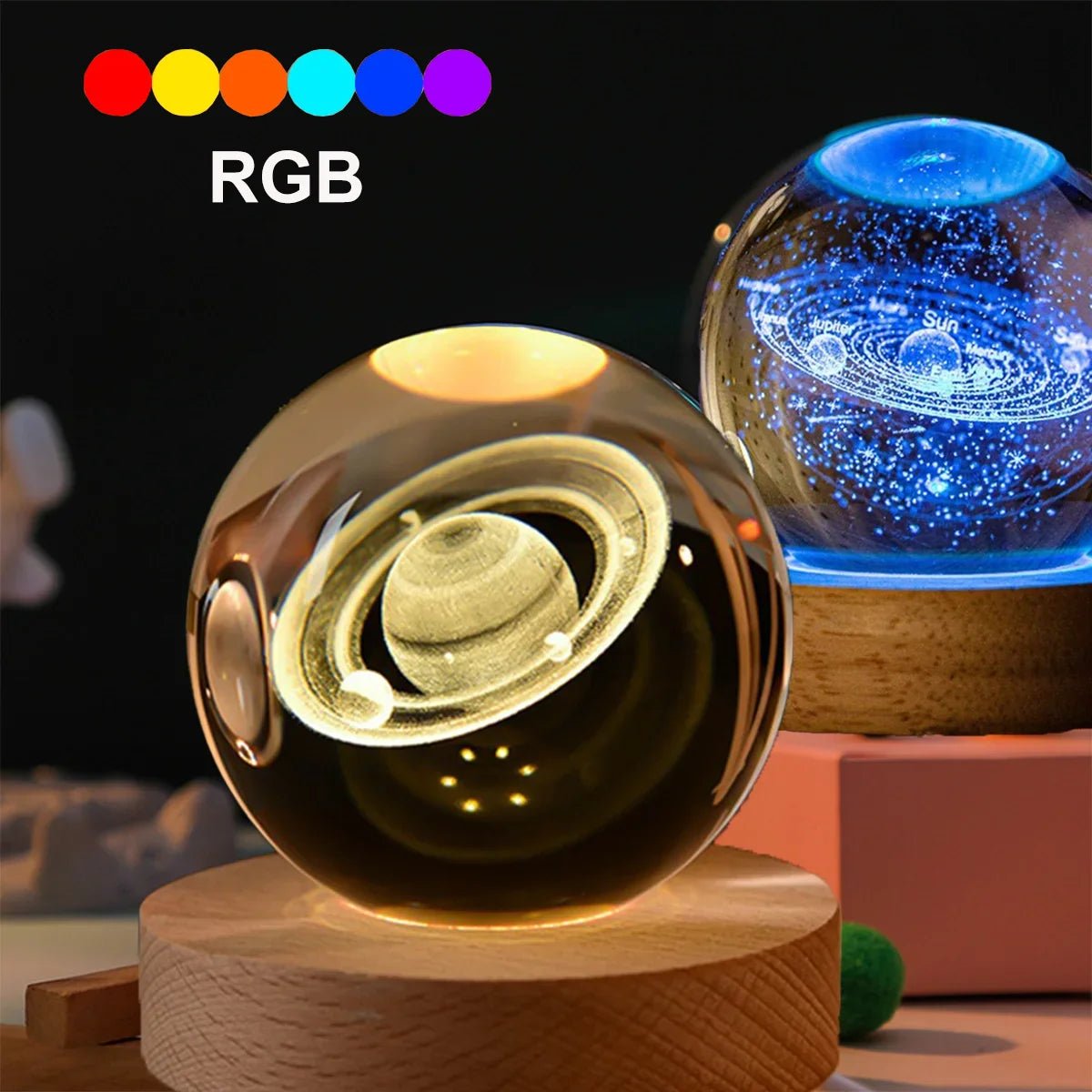 3D Crystal Galaxy Night Light 🌌✨ - Figgostyle