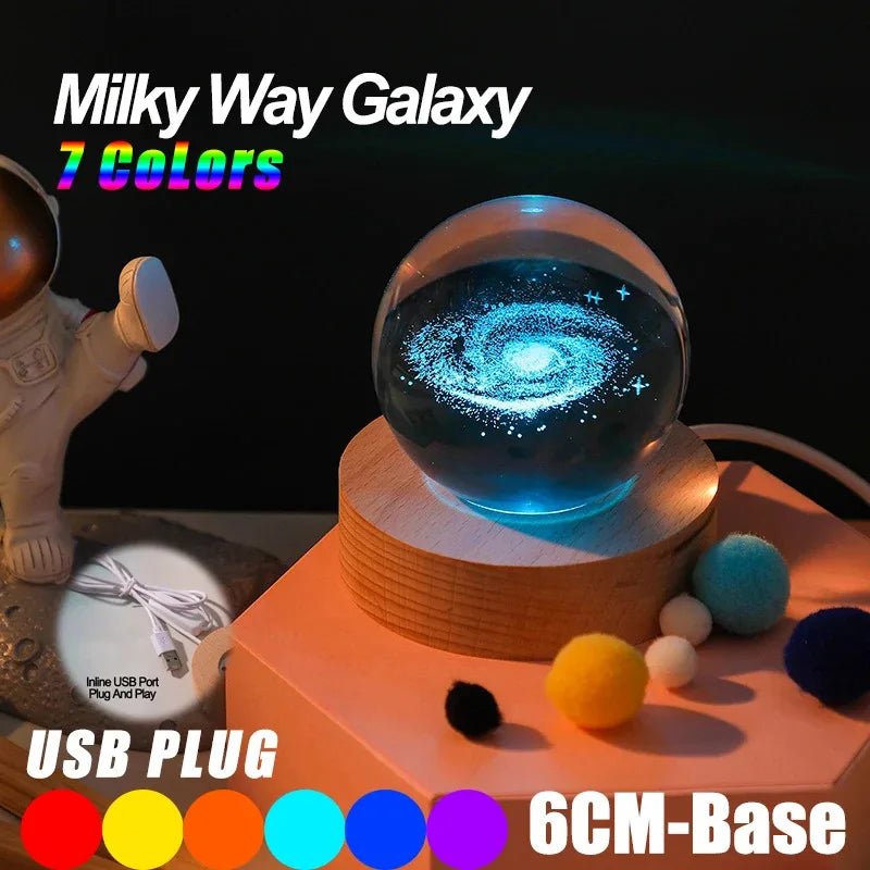 3D Crystal Galaxy Night Light 🌌✨ - Figgostyle