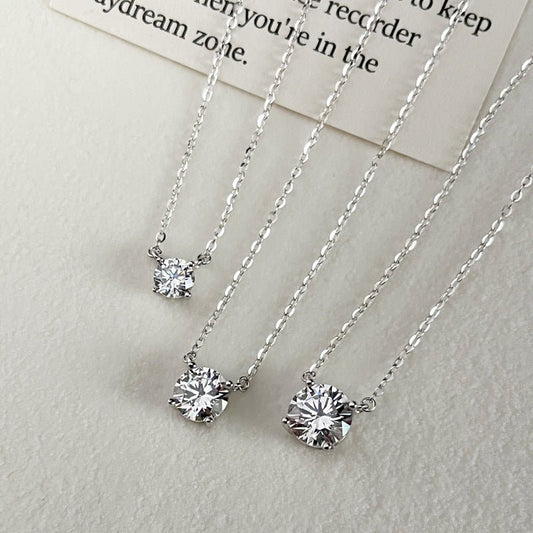 925 Sterling Silver Diamond Necklace - Figgostyle
