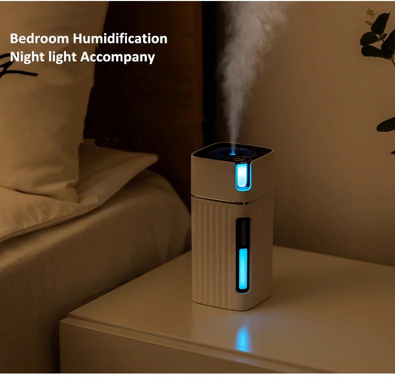 Air Humidifier Ultrasonic Smart Cool Mist Aroma Diffuser HumidifiersWith Color LED Light Mist Maker Fogger For Office Car Home - Figgostyle
