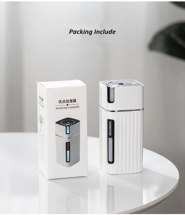 Air Humidifier Ultrasonic Smart Cool Mist Aroma Diffuser HumidifiersWith Color LED Light Mist Maker Fogger For Office Car Home - Figgostyle