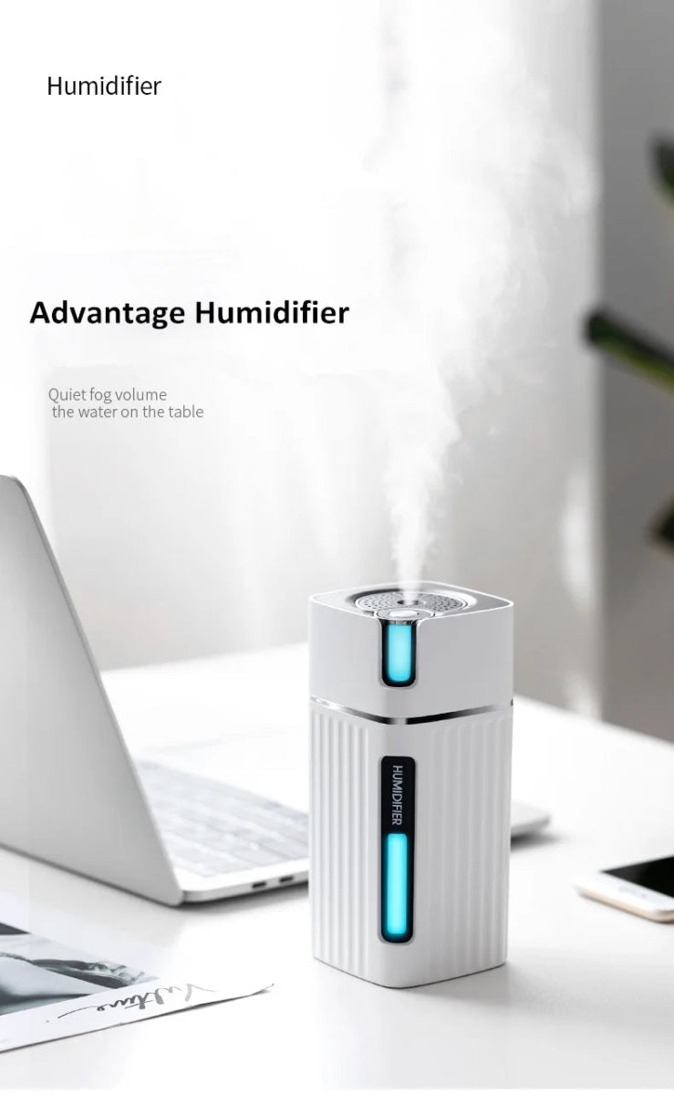 Air Humidifier Ultrasonic Smart Cool Mist Aroma Diffuser HumidifiersWith Color LED Light Mist Maker Fogger For Office Car Home - Figgostyle