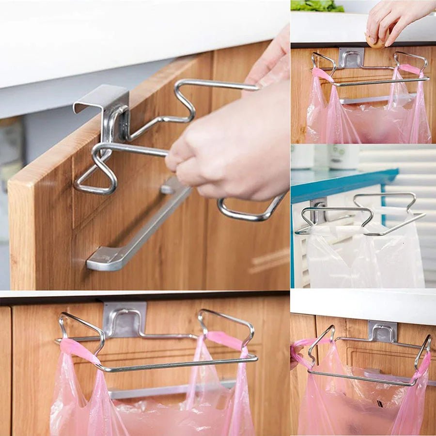 Creative Kitchen Trash Rack Cabinet Door Garbage Bags Holder - Figgostyle