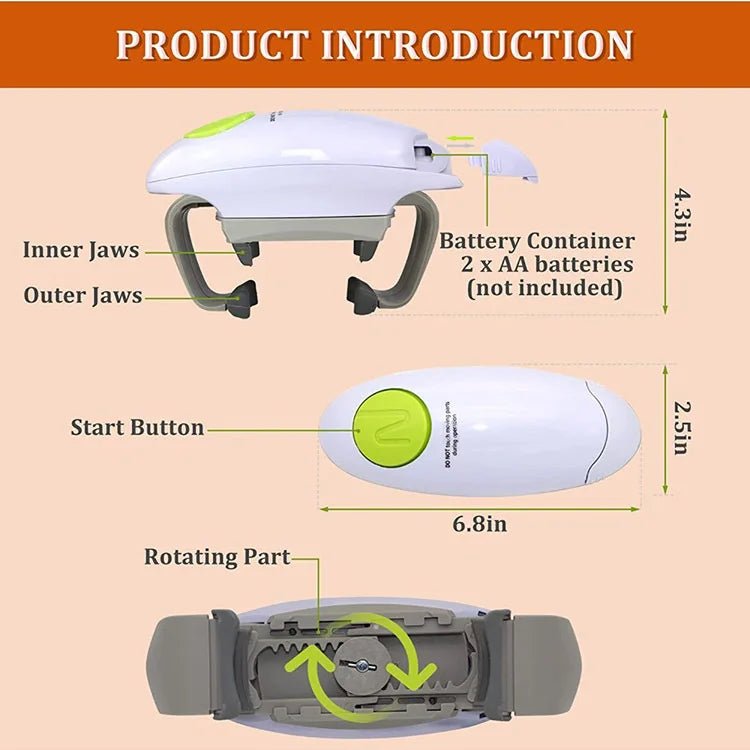 Electric Can Opener Beer Bottle Opener Battery Operated Kitchen Tool - Figgostyle