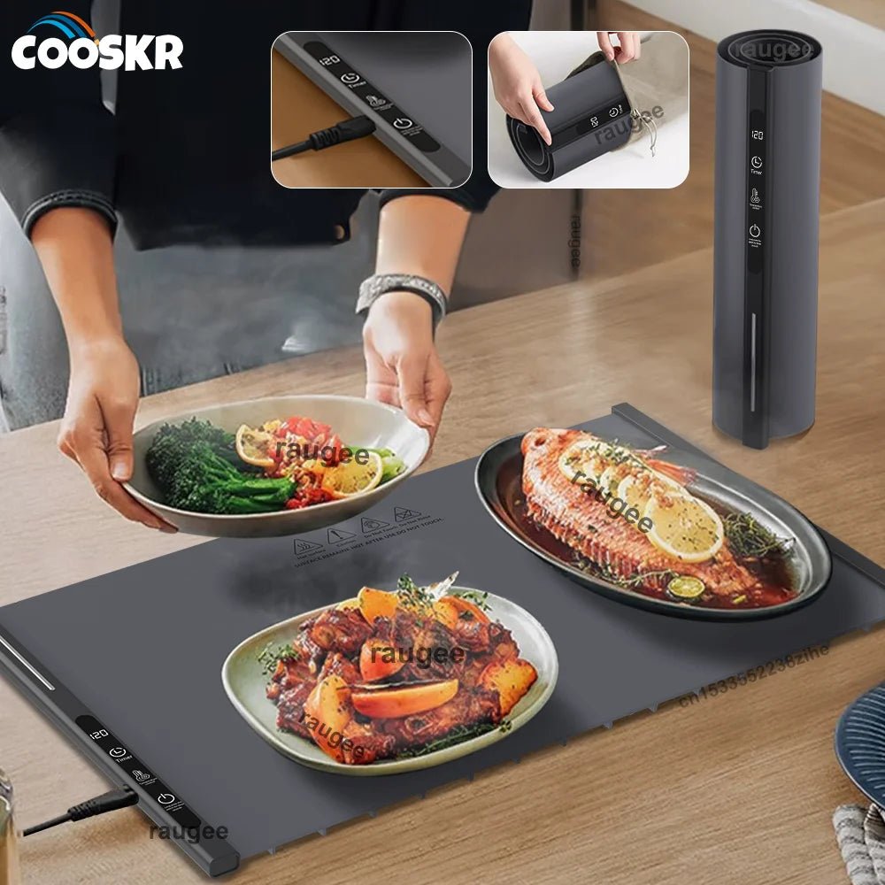 Electric Food Warmer Plate Foldable Warming Tray Plate Warmer - Figgostyle