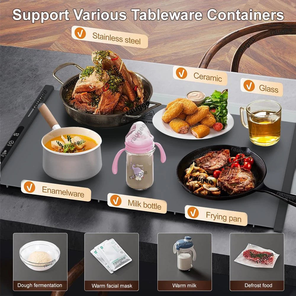 Electric Food Warmer Plate Foldable Warming Tray Plate Warmer - Figgostyle