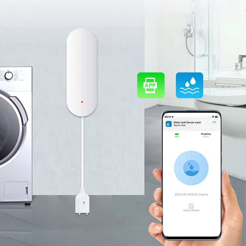 eWeLink APP Water Leak Detector Smart Home Zigbee Leakage Sensor Security Protection Works with Home Assistant Zigbee Gateway - Figgostyle