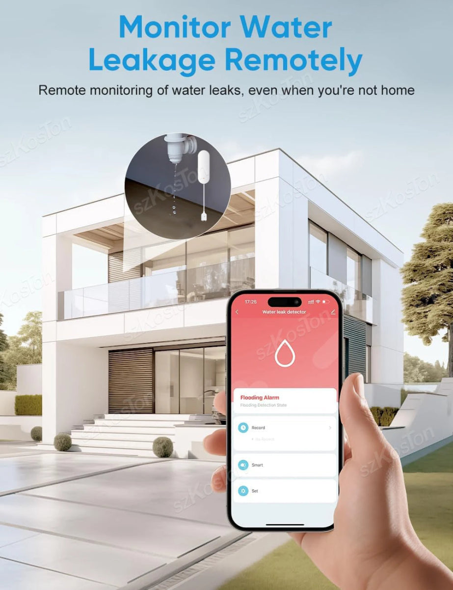 eWeLink APP Water Leak Detector Smart Home Zigbee Leakage Sensor Security Protection Works with Home Assistant Zigbee Gateway - Figgostyle