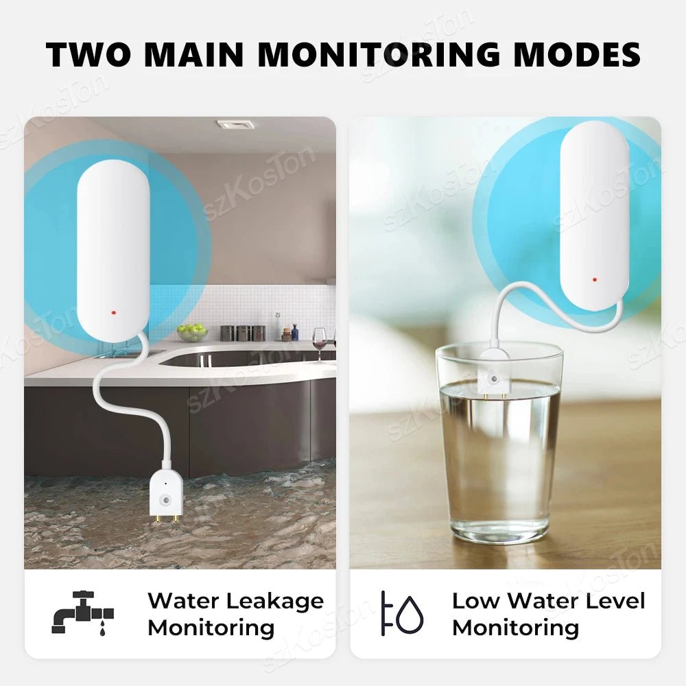 eWeLink APP Water Leak Detector Smart Home Zigbee Leakage Sensor Security Protection Works with Home Assistant Zigbee Gateway - Figgostyle