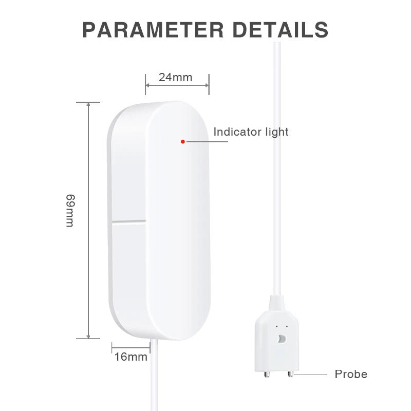 eWeLink APP Water Leak Detector Smart Home Zigbee Leakage Sensor Security Protection Works with Home Assistant Zigbee Gateway - Figgostyle