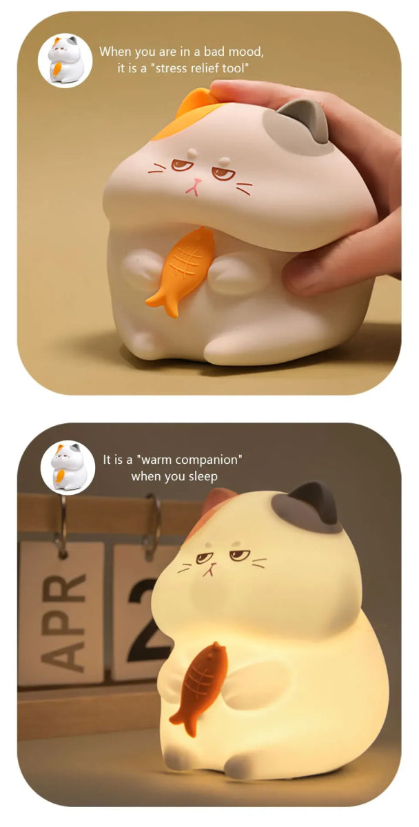 Gluttonous Cat Night Light - Figgostyle