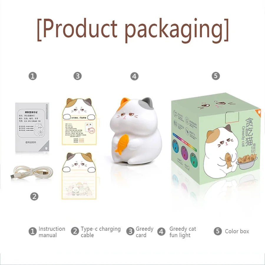 Gluttonous Cat Night Light - Figgostyle
