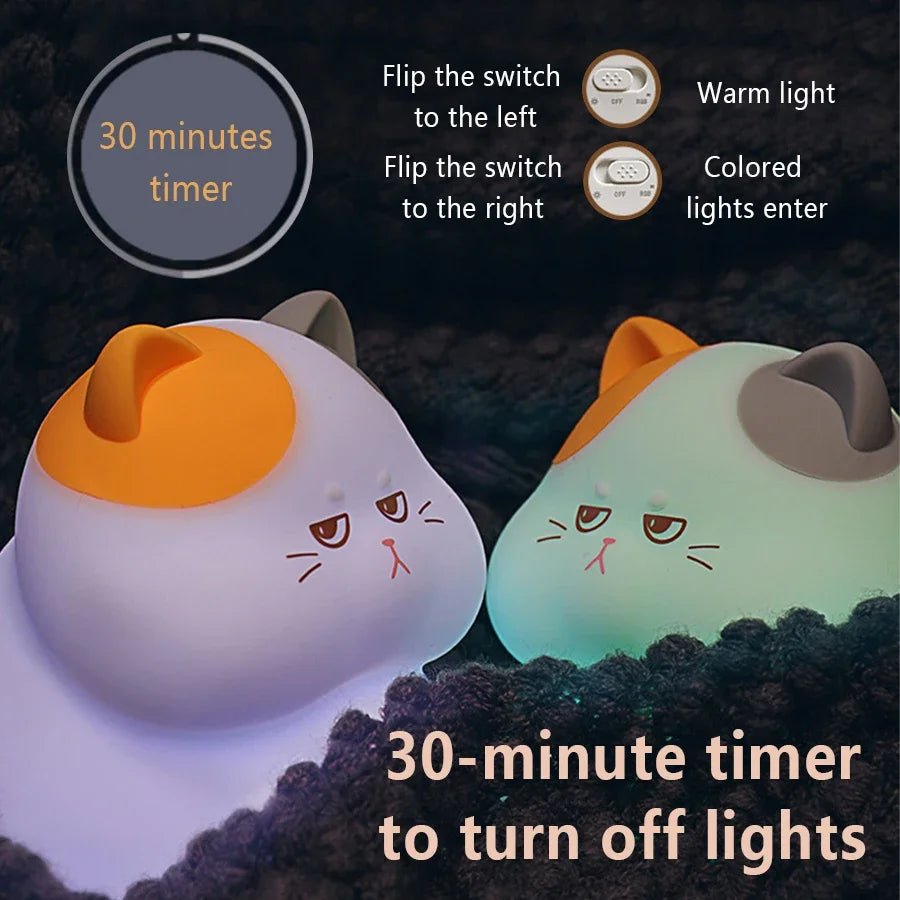 Gluttonous Cat Night Light - Figgostyle