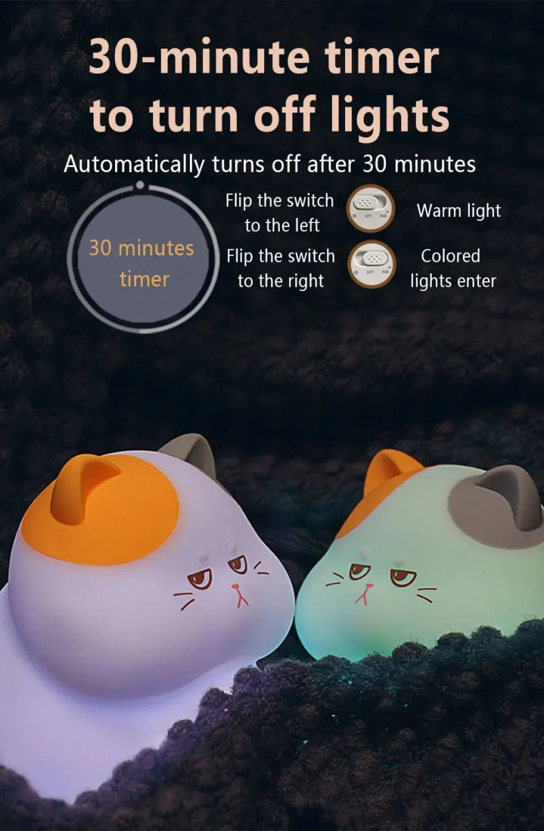 Gluttonous Cat Night Light - Figgostyle