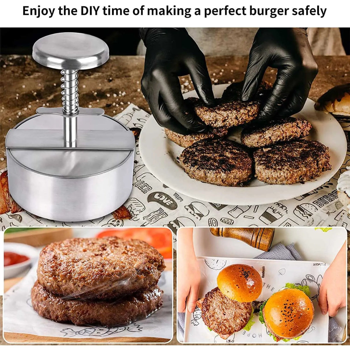 Household 304 stainless steel meat patty press - Figgostyle