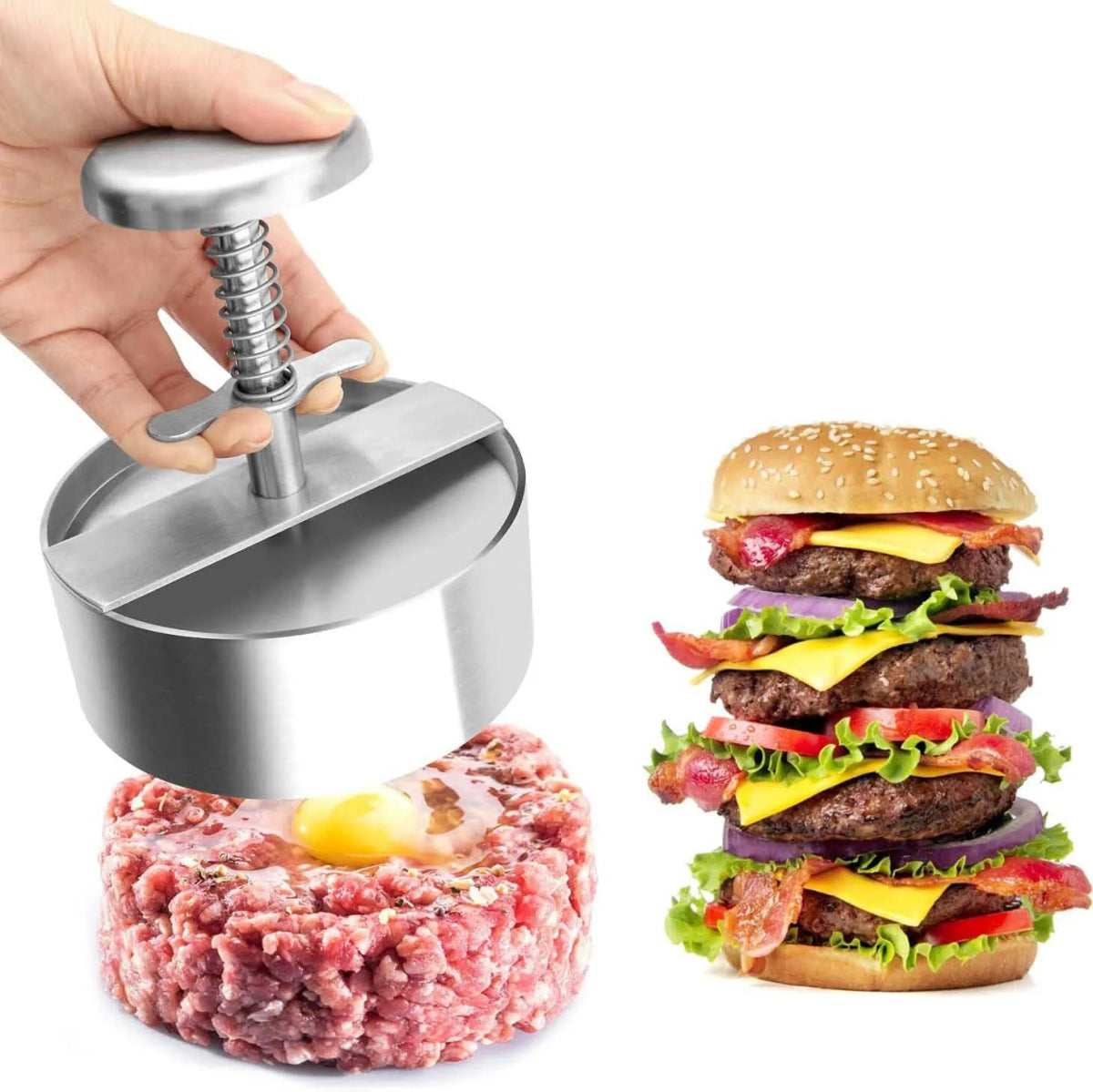 Household 304 stainless steel meat patty press - Figgostyle