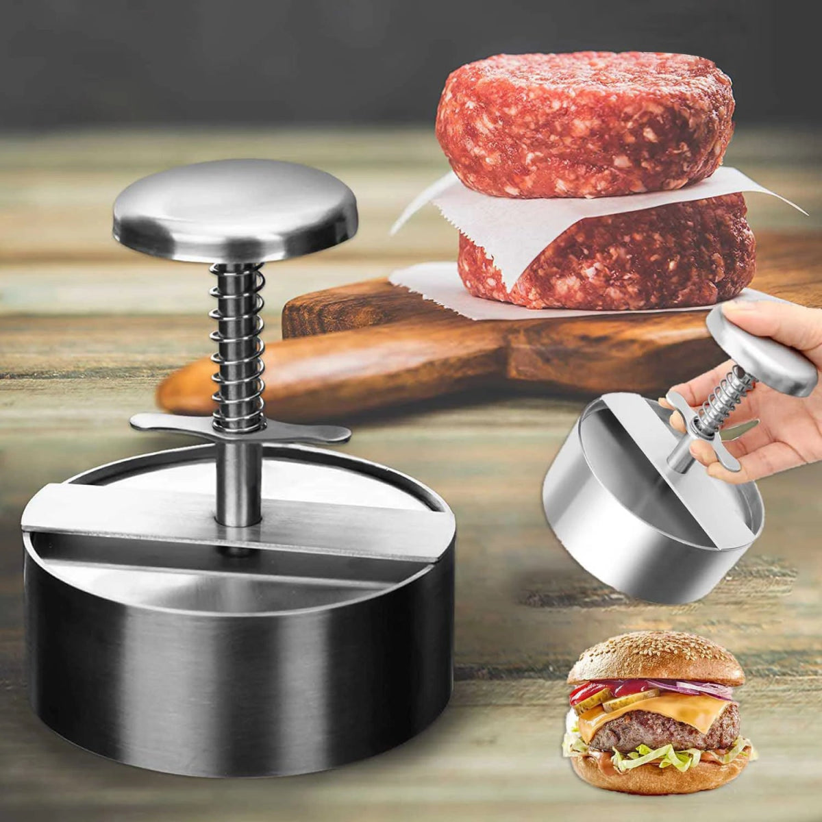 Household 304 stainless steel meat patty press - Figgostyle
