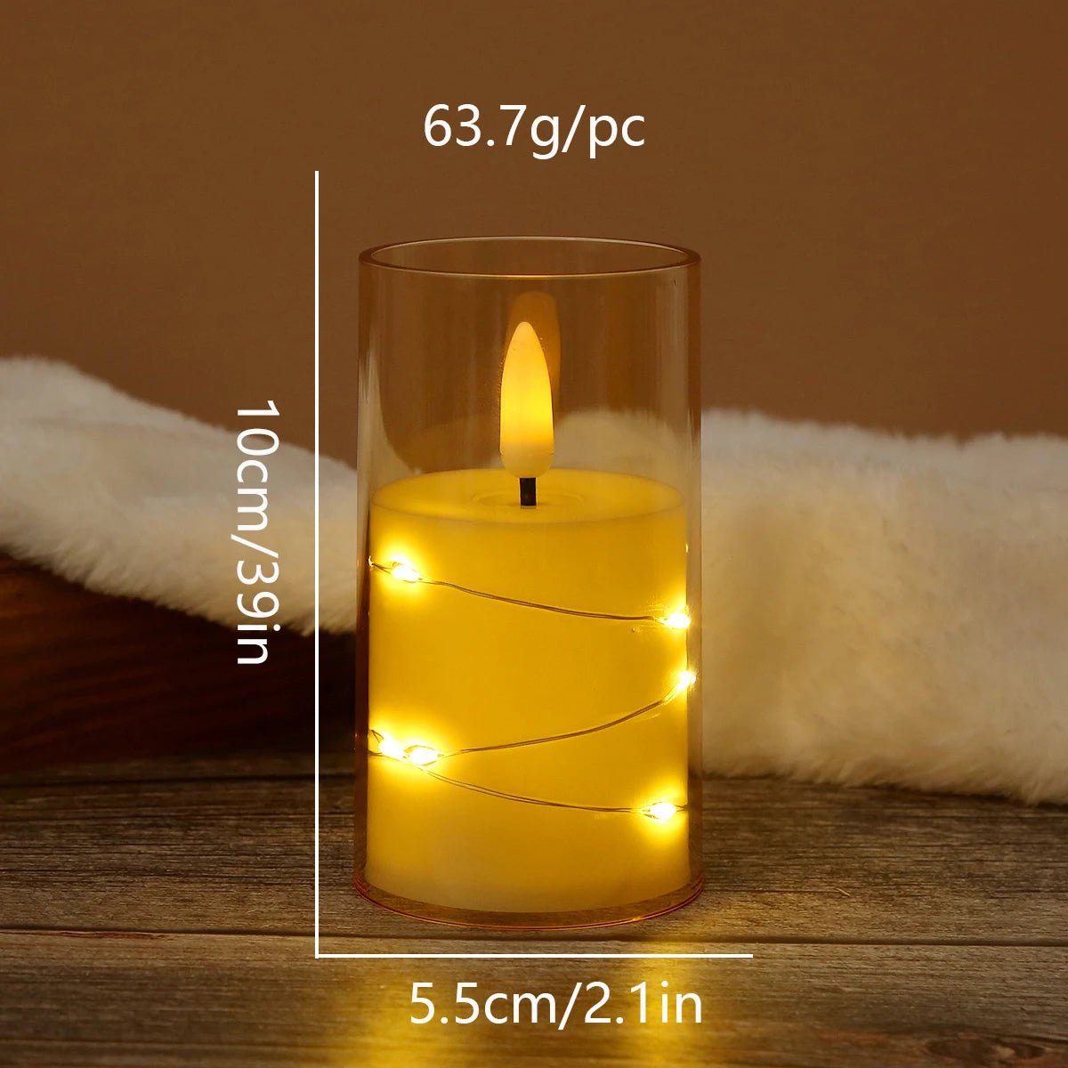 LED Flameless Candle with String Lights 🕯️✨ - Figgostyle
