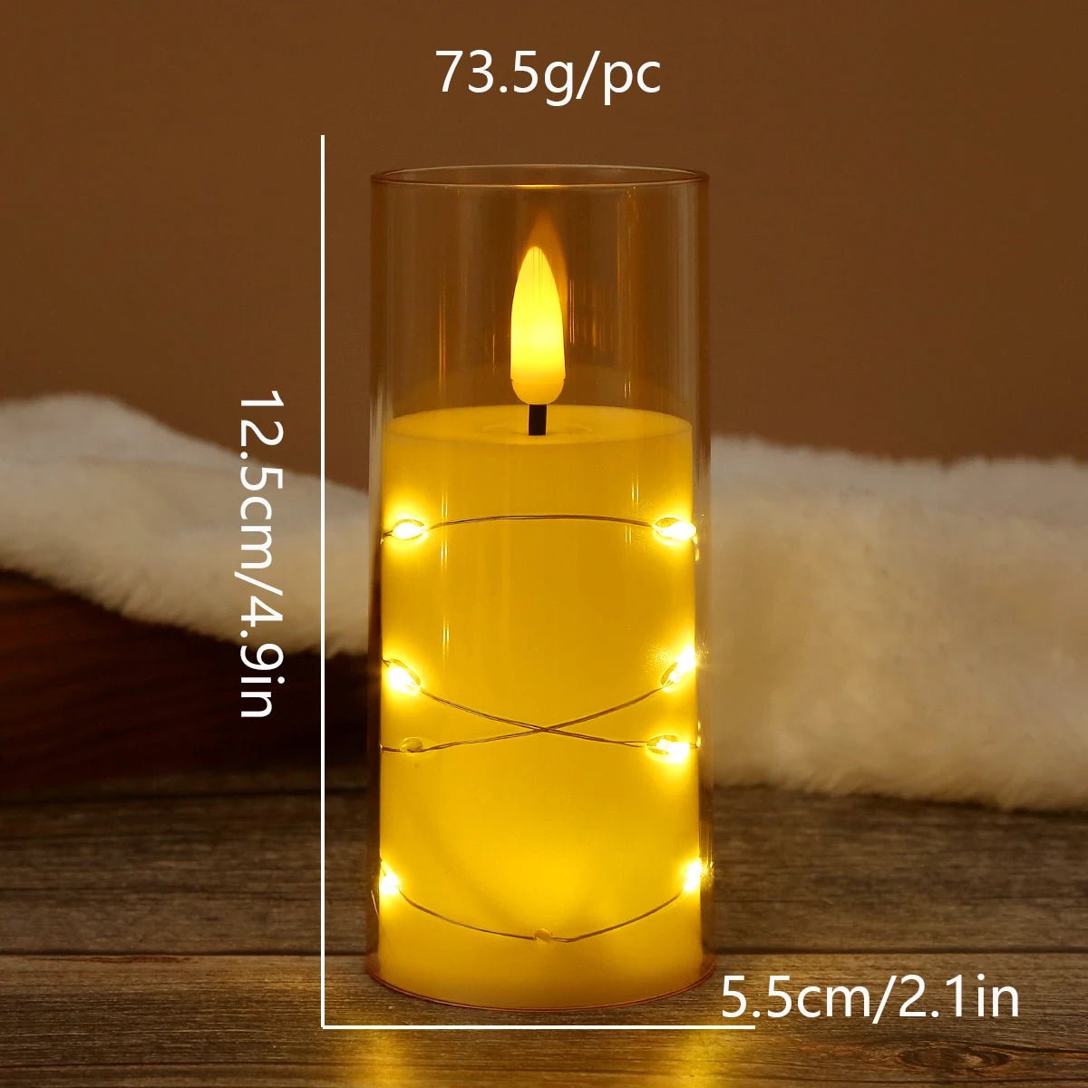 LED Flameless Candle with String Lights 🕯️✨ - Figgostyle