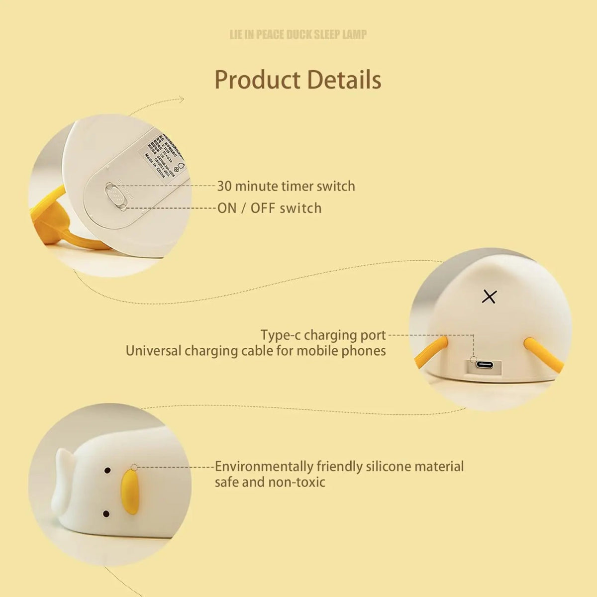 LED Lying Flat Duck Night Light - Figgostyle