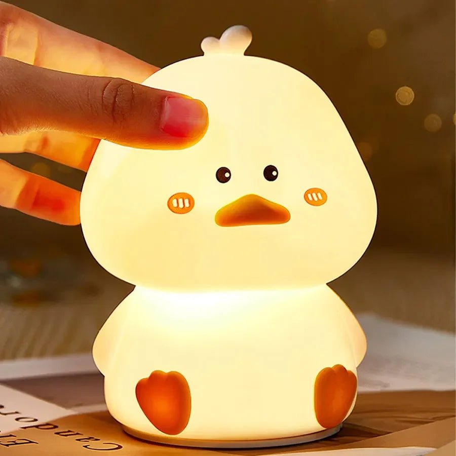 LED Night Light Cute Duck Silicone Patting Lamp - Figgostyle