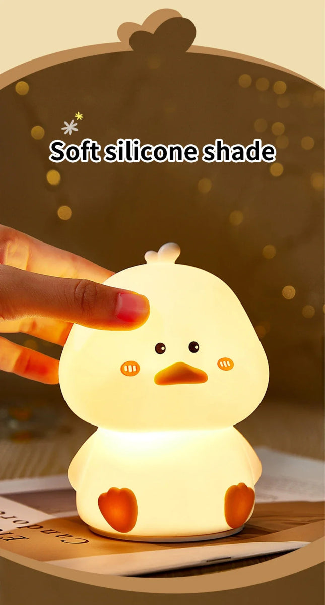LED Night Light Cute Duck Silicone Patting Lamp - Figgostyle