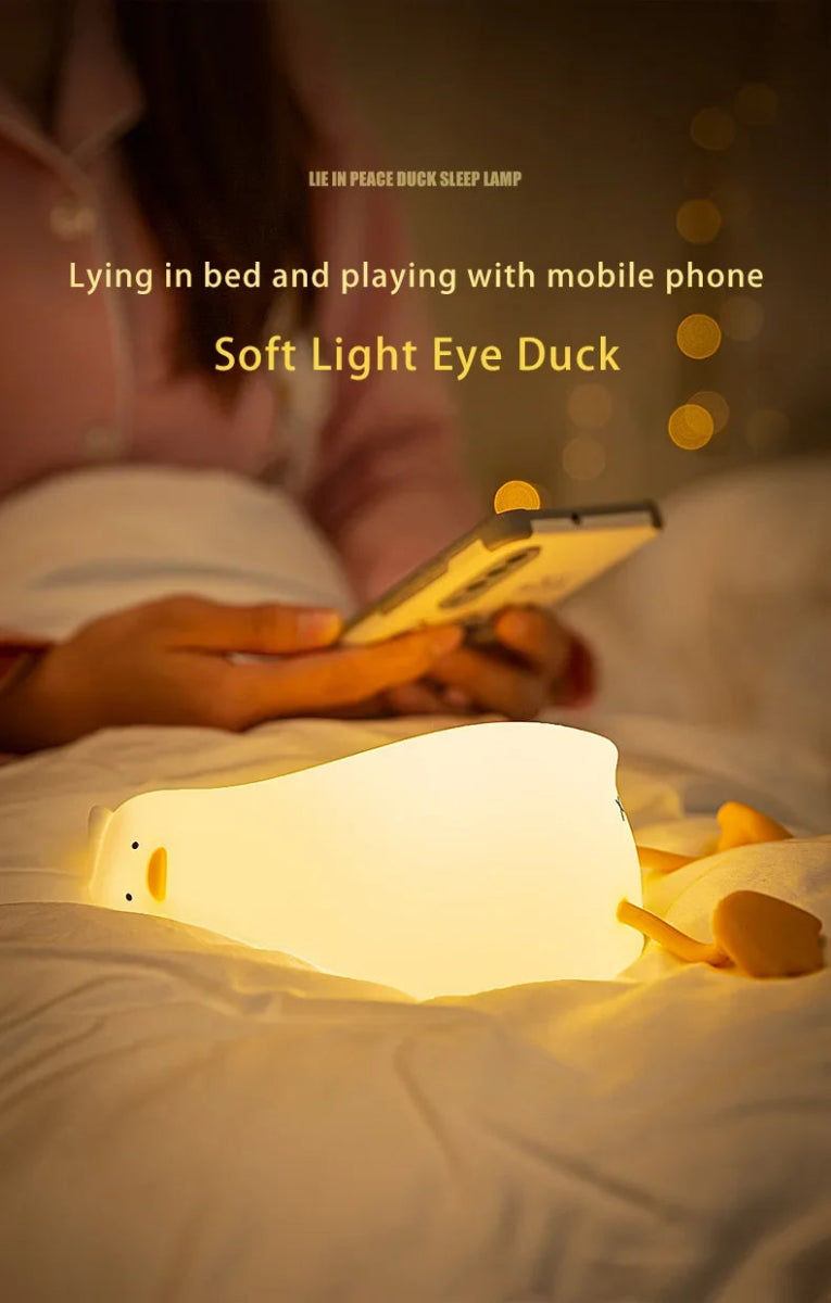 LED Night Light Cute Duck Silicone Patting Lamp - Figgostyle
