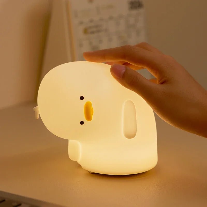 LED Night Light Cute Duck Silicone Patting Lamp - Figgostyle