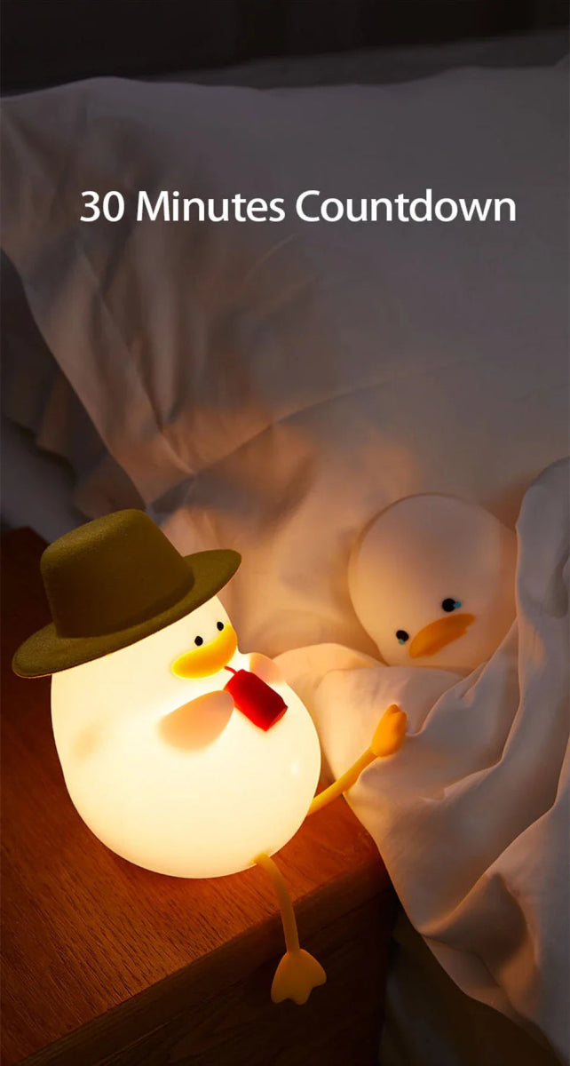 LED Night Light Cute Duck Silicone Patting Lamp - Figgostyle