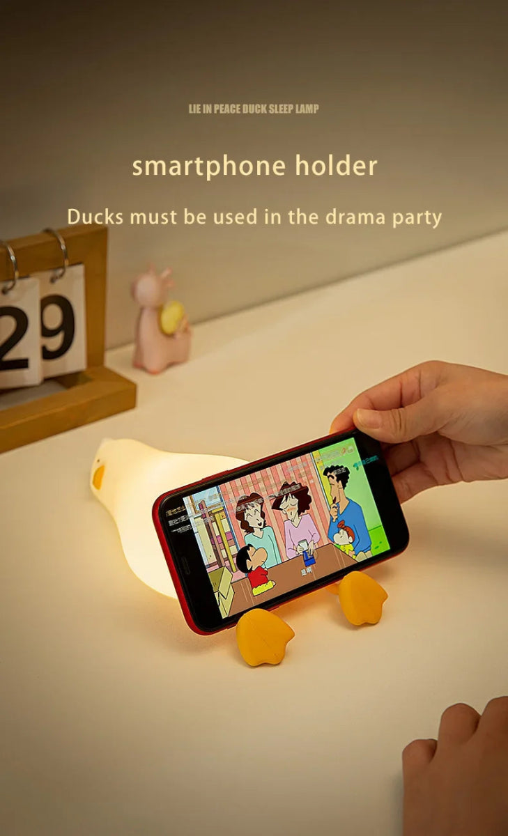 LED Night Light Cute Duck Silicone Patting Lamp - Figgostyle