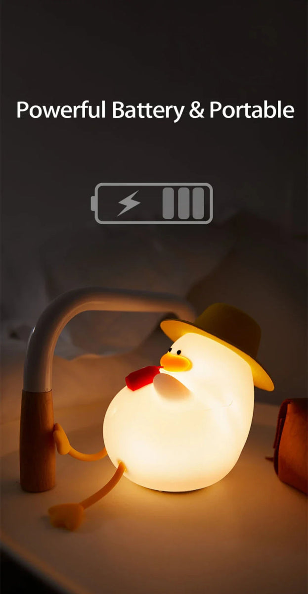 LED Night Light Cute Duck Silicone Patting Lamp - Figgostyle