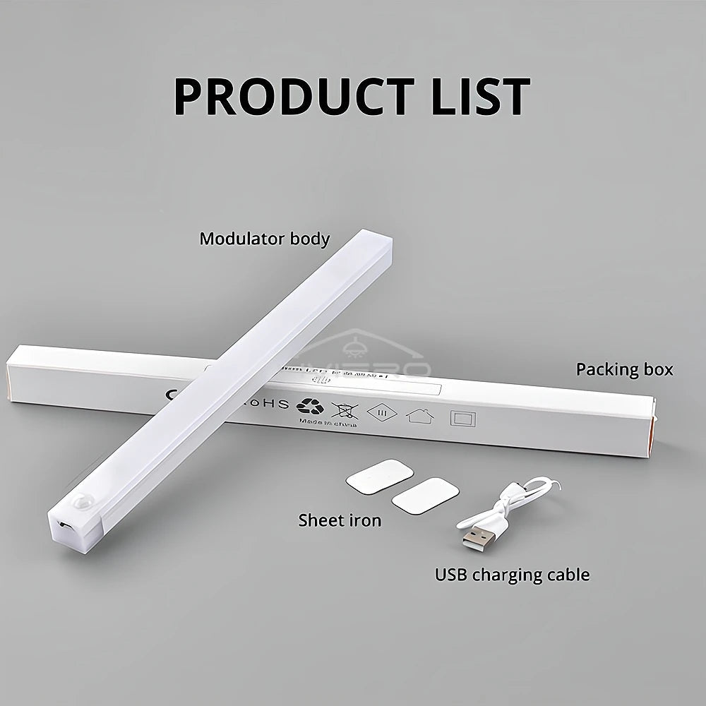 Motion Sensor Night Lights Wireless LED Lamp USB Rechargeable Magnetic For Wardrobe Room Closet Kitchen Aisle Tube Detector Bulb - Figgostyle