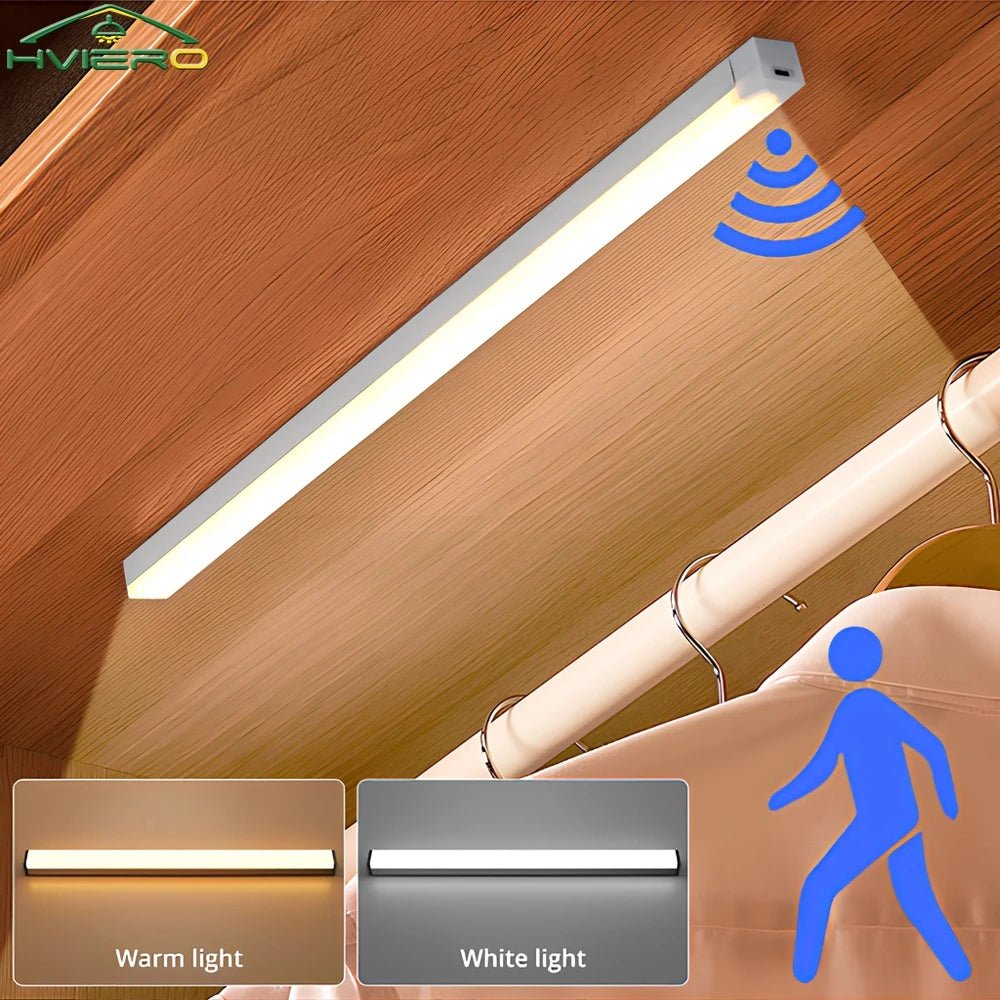 Motion Sensor Night Lights Wireless LED Lamp USB Rechargeable Magnetic For Wardrobe Room Closet Kitchen Aisle Tube Detector Bulb - Figgostyle