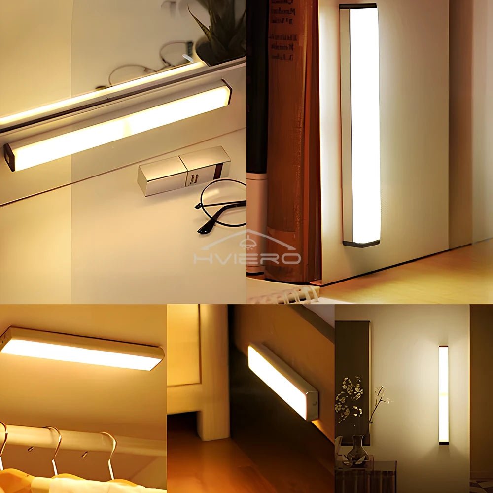 Motion Sensor Night Lights Wireless LED Lamp USB Rechargeable Magnetic For Wardrobe Room Closet Kitchen Aisle Tube Detector Bulb - Figgostyle