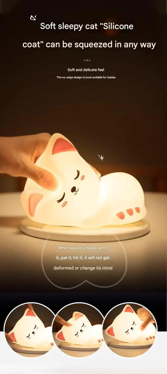 Night Light Cute Cat Lamp For Birthday Gift Kawaii Kitten Decor - Figgostyle