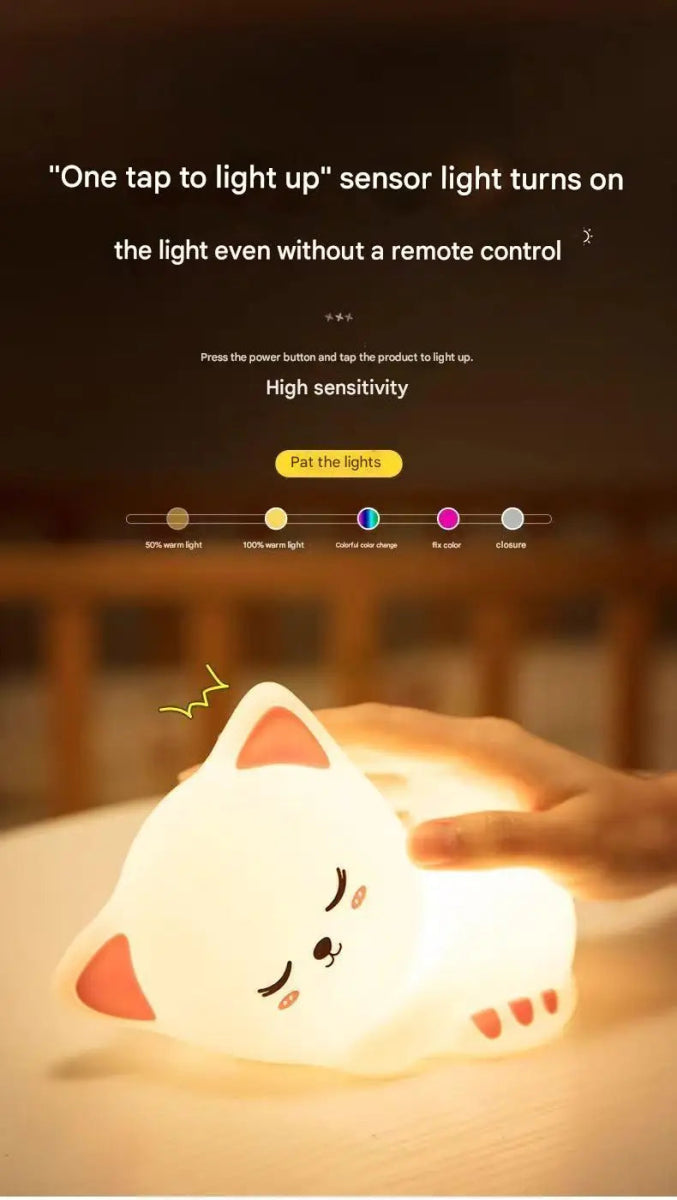 Night Light Cute Cat Lamp For Birthday Gift Kawaii Kitten Decor - Figgostyle