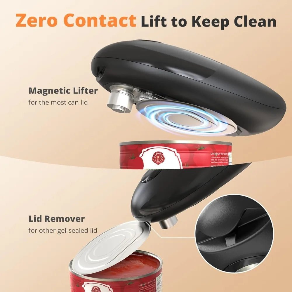 One-touch Electric Can Opener - Easy, Smooth, and Automatic - Figgostyle