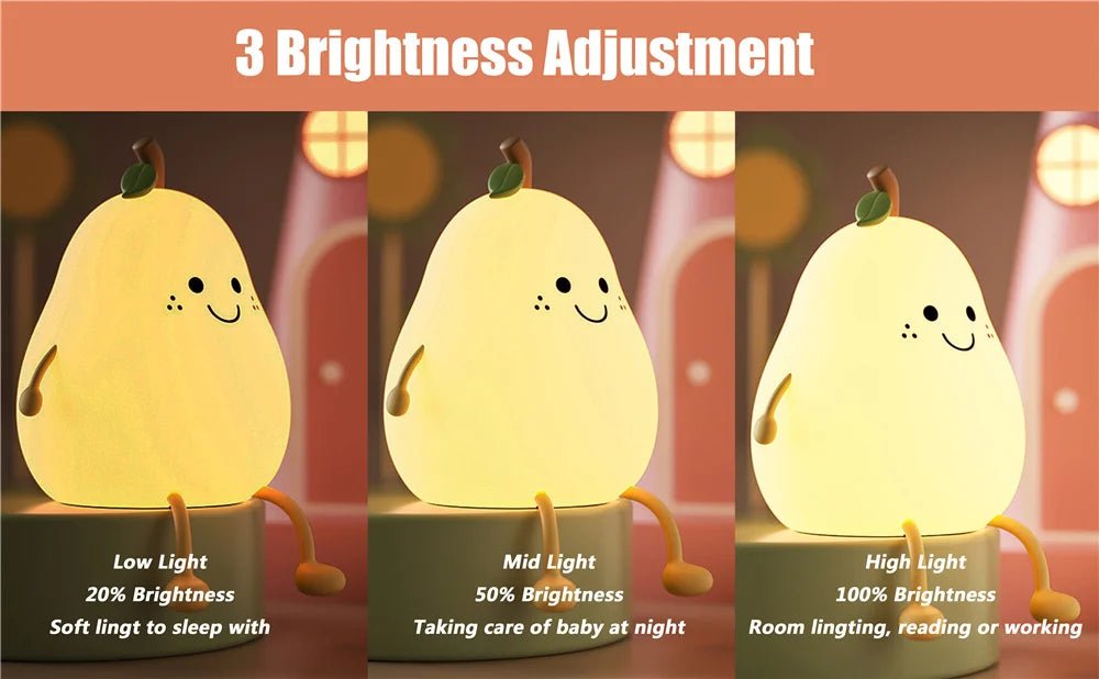 Pear Shaped Cute Silicone Nightlight - Figgostyle