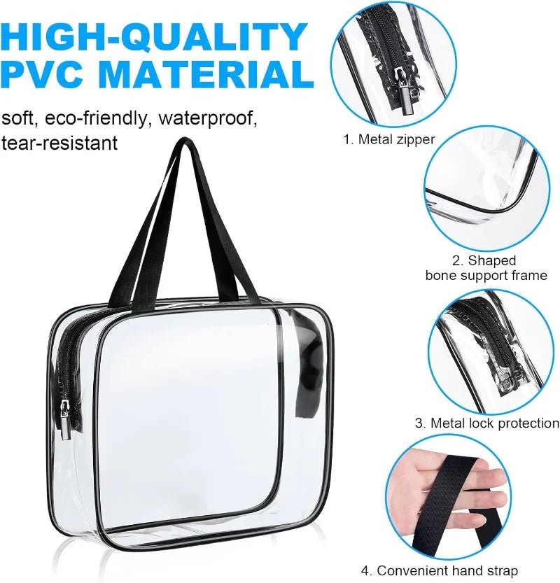 Reusable Large Toy Storage Bags Clear PVC Board Game Pouches Travel Waterproof Organizer Bags for Books Building Blocks Puzzle - Figgostyle
