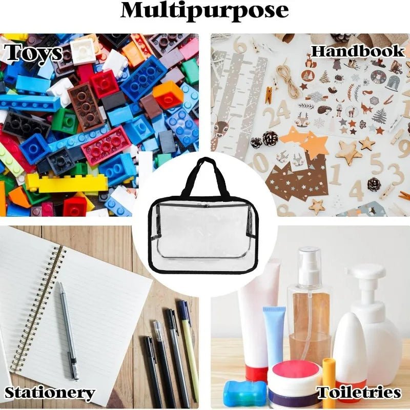 Reusable Large Toy Storage Bags Clear PVC Board Game Pouches Travel Waterproof Organizer Bags for Books Building Blocks Puzzle - Figgostyle