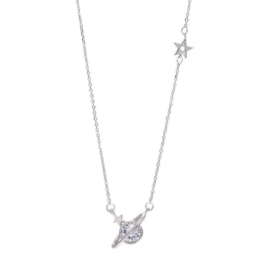 S925 Sterling Silver Saturn Necklace - Figgostyle