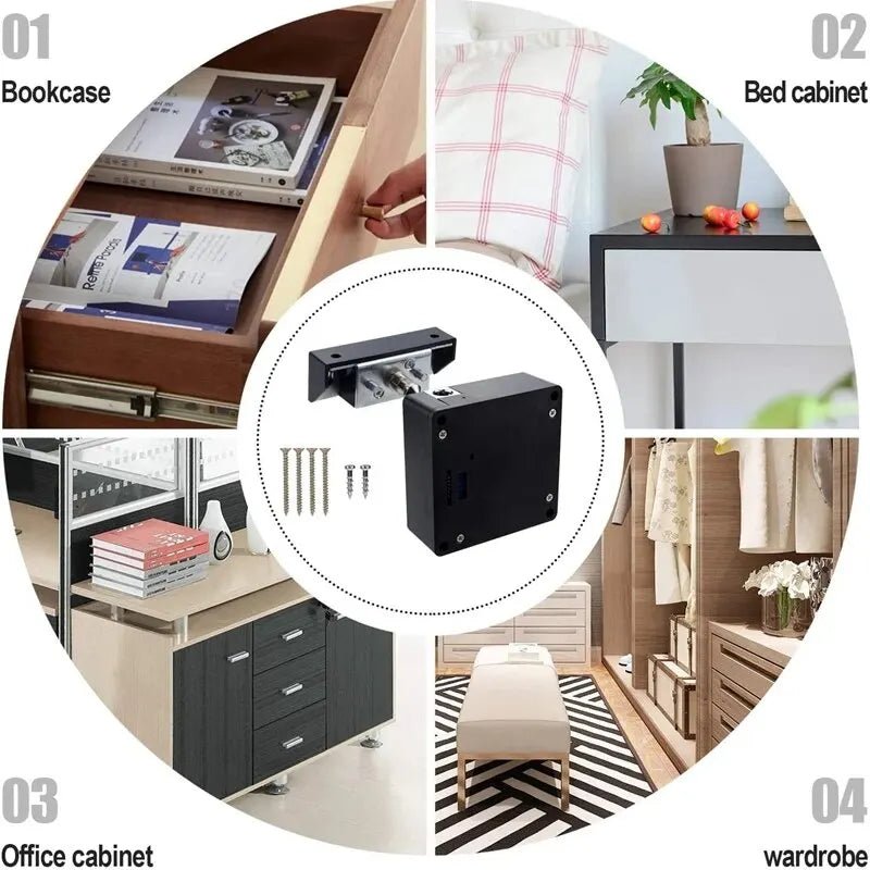 Smart Drawer Lock Invisible Electronic RFID 13.56MHz IC Cabinet Lock Unlock Intelligent Keyless Sensor Lock Easy To Install - Figgostyle